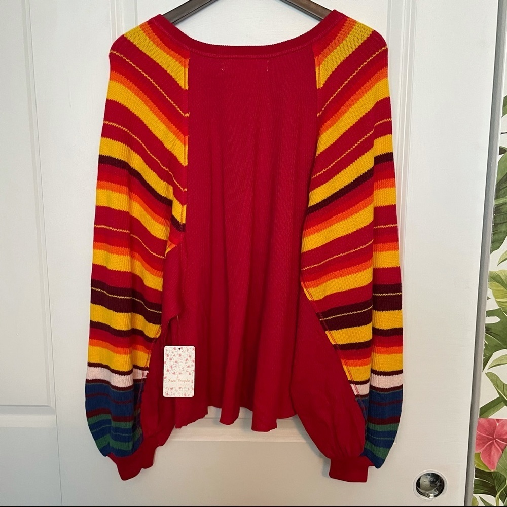 Free People Rainbow Dreams oversized sleeve top stripe - Picture 8 of 11